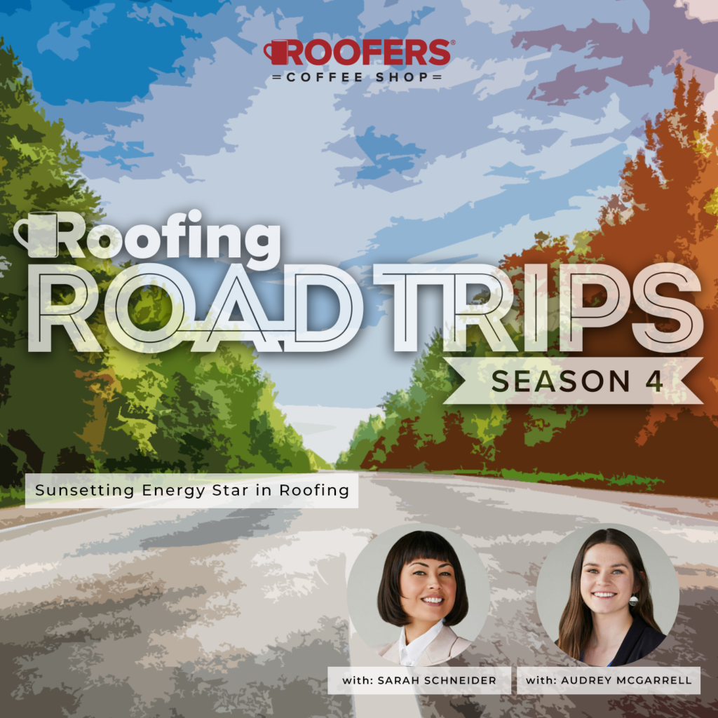 Cover image of sunsetting energy star in roofing podcast episode